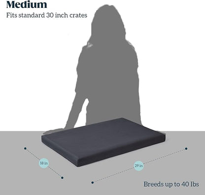Cybarmour Chew Proof Dog Bed - Orthopedic Indestructible Dog Crate Pad - Outdoor Waterproof Kennel Mat for Aggressive Chewers - Medium Breeds & Fits 30-Inch Crate - 29"x18", Black