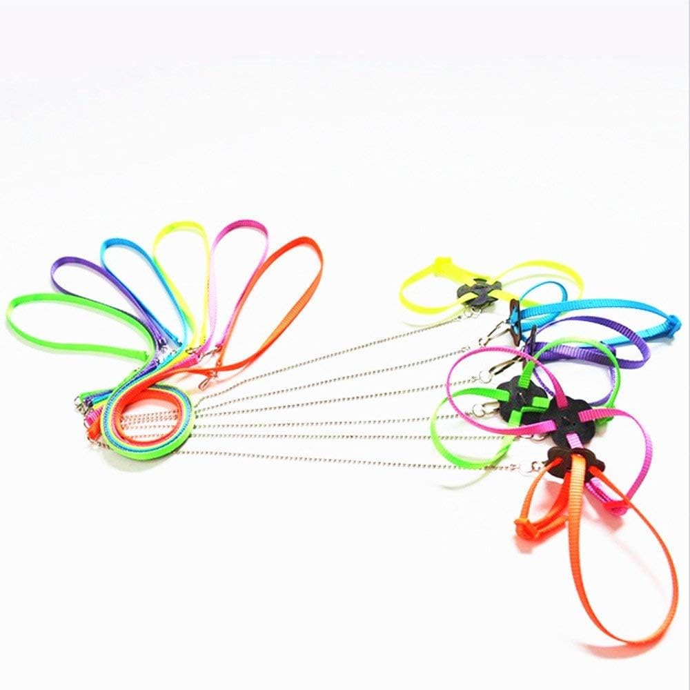 Adjustable Reptile Lizard Harness Leash,Turtle Lizard Pet Traction Belt Bearded Dragon Accessories Soft Small Pet Animal Harness Rope,1.2M (Pink)