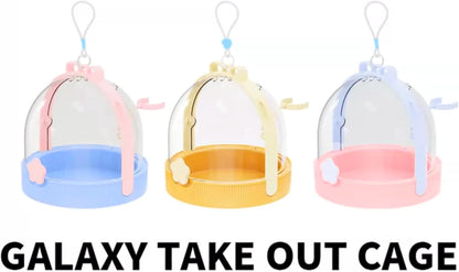 TUTU&LELE Small Animal Carrier, Travel Carry-Out Cage with Warm Plush Pads and Water Bottle can be Carried Both by Hand and Crossbody, Suitable for Dwarf Hamsters, mice, Hamsters (Blue)