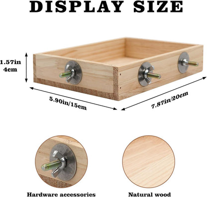 Bird Cage Accessories, Wooden Food Dish for Small to Medium Birds, Bird Feeder for Cage, Bird Food Bowl for Budgie, Cockatiel, Lovebird, Conure, Parakeet, Canary, Kakariki