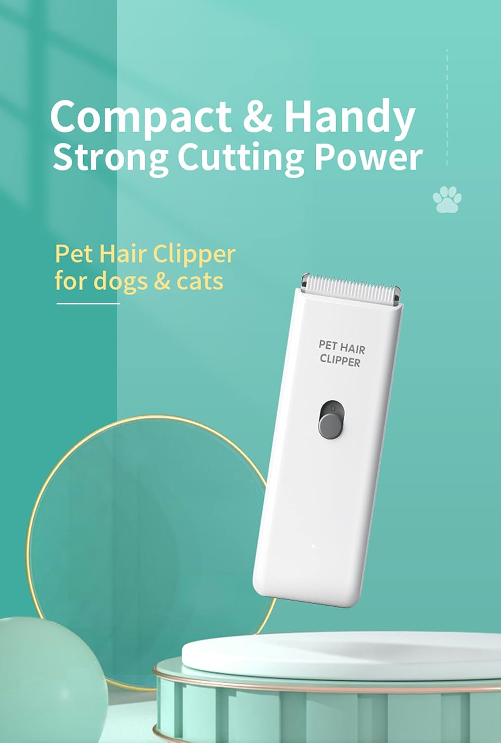 Dog Cat Home Hair Waterproof Clipper Portable Electric USB Rechargeable Pet Grooming Tools Low Noise Shaver Cordless Trimmer for Small and Large Pets