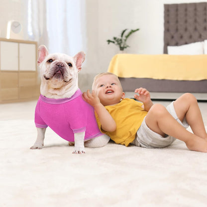 Idepet Dog Fleece Sweater Pet Dog Clothes Small Dogs Pullover Sweatshirt Soft Puppy Sweater Warm Winter Shirt Classic Cat Apparel for Small Dogs and Cats (Medium, Purple)