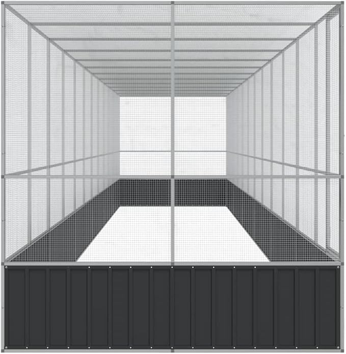 Galvanized Steel Large Flight King Bird Cage with Extension, Steel Outdoor Aviary, Outdoor Indoor Large Bird Cage Aviary Pet House for Cockatiels African Parakeets, 490.6"x81.5"x83.5",-314