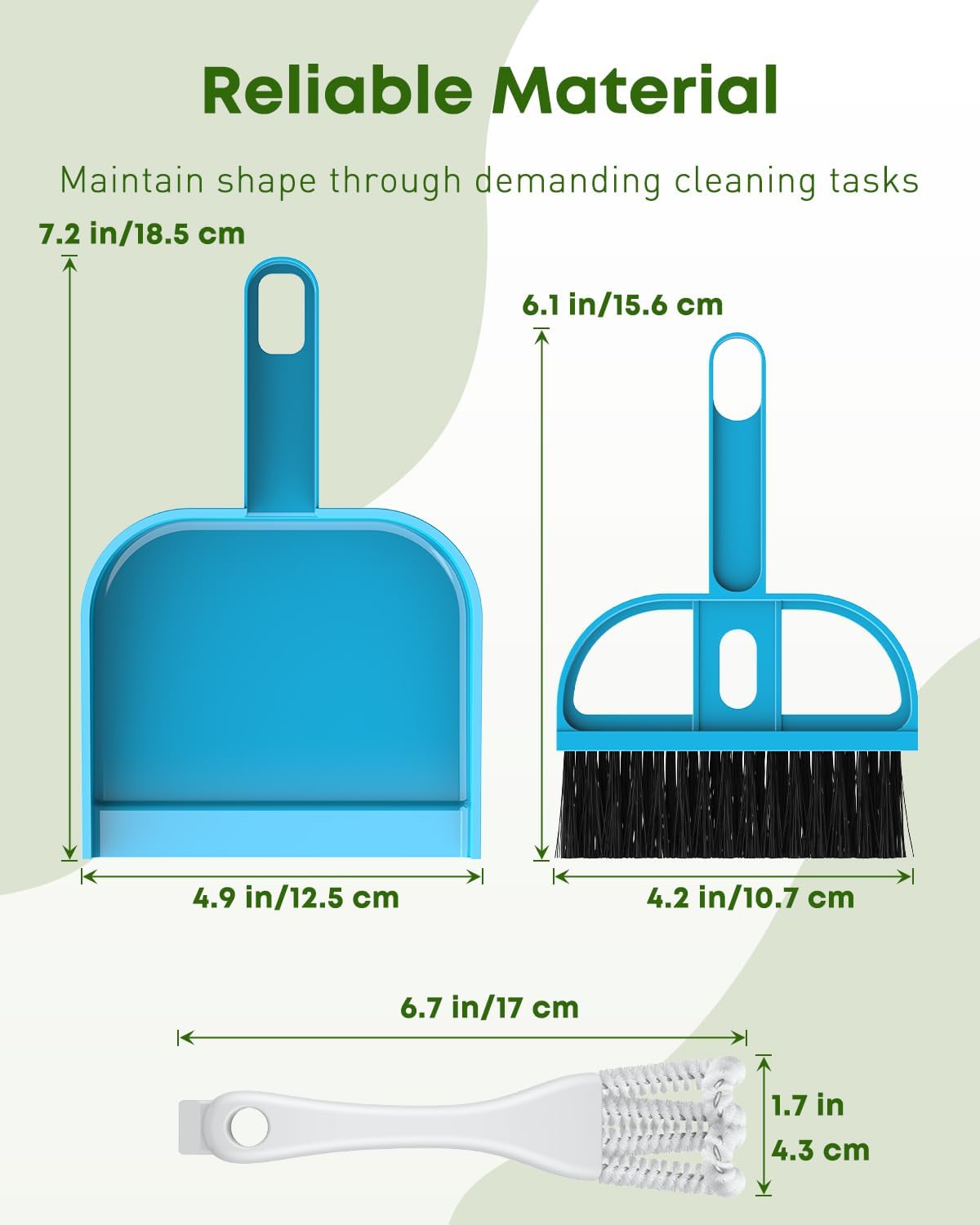 Pawfly 3 Pcs Bird Cage Cleaner Brush with Shovel, 2-in-1 Bird Cage Cleaning Brush Set, Bird Poop Remover for Perches, Kennels & Small Animal Cages, Bird Cage Accessories, Bird Droppings Removal Brush