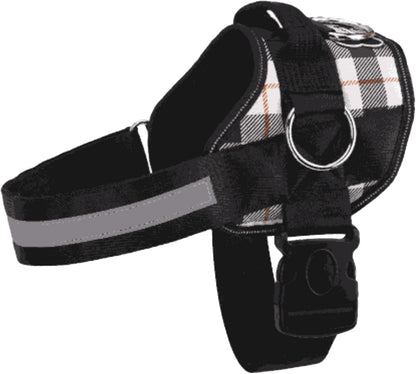 Joyride Basic Essential Dog Harness 1.0 - Small, Medium, Large Dogs, No-Pull Pet Vest with 3 Side Rings for Leash Placement, Adjustable for Training (White Plaid, XL)