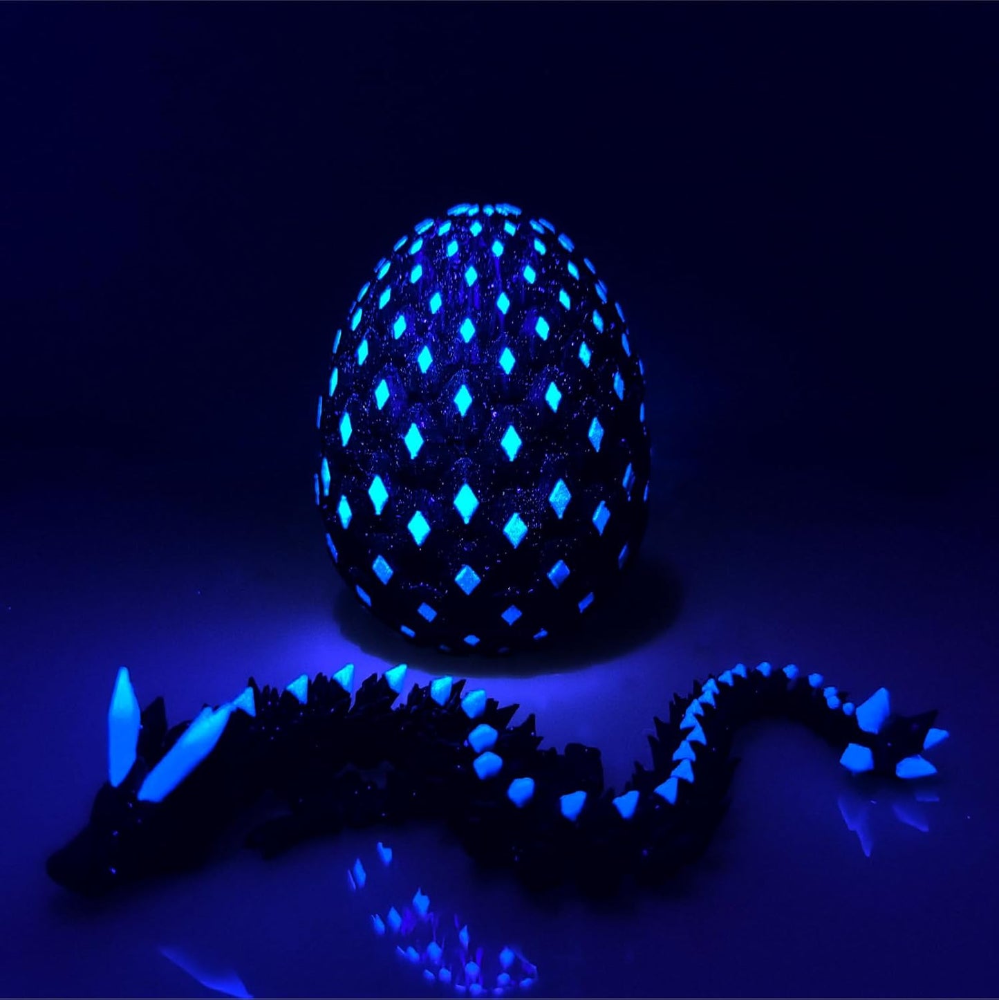 3D Printed Dragon Egg with Dragon Inside,Glowing at Night Dragon Egg Animal Figurines,3D Printed Animals Fidget Toys,Mysterious Gifts Teen Carnival Prizes（1PC） (1pc Dragon Egg)