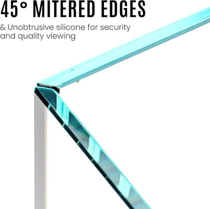 UNS Ultra Clear Rimless Tank - 6.3GAL | 24L - 23.62x7.87x7.87 | 60x20x20 CM, 5mm Glass Thickness, Leveling Mat Included - Low Iron, High Clarity Fish Tank w/ 45° Mitered Edge - [60L]