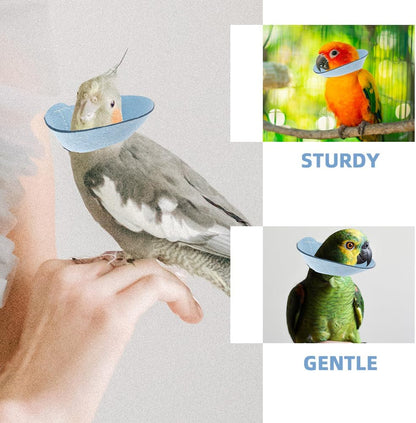 VANZACK Bird Cone Collar Adjustable Bird Parrot Tapered Collar Parrot Recovery Cones Neck Quaker Leather Neck Protector Feather Protection Sky-Blue