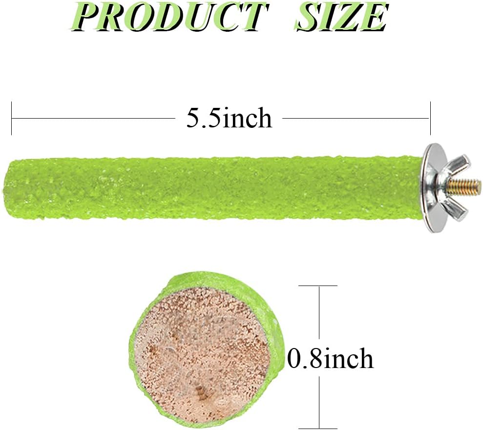Hamiledyi Parrot Perch Stand Toy, Bird Cage Perch Toy,Natural Paw Grinding Stick for Small Parrots, Parakeets, Cockatiels, Lovebirds Chewing Stick(S)