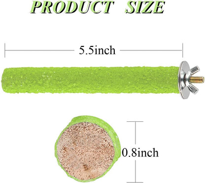 Hamiledyi Parrot Perch Stand Toy, Bird Cage Perch Toy,Natural Paw Grinding Stick for Small Parrots, Parakeets, Cockatiels, Lovebirds Chewing Stick(S)