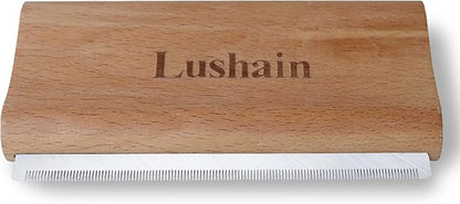 Deshedding Brush for Dogs & Cats | Professional Pet Grooming Tool | Removes Loose Fur, Dirt & Hair | Small, Medium & Large Pets | Ergonomic Wooden Handle| 5 Inches (Nature Wood, 5 inch)