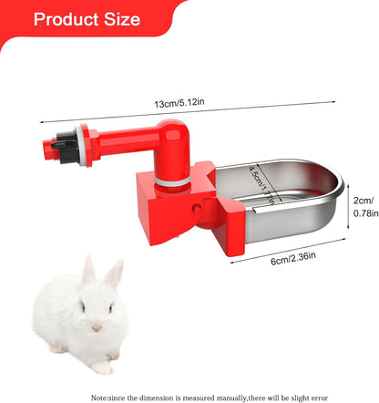 Metal Rabbit Chicken Water Cup Chicken Kettle DIY Chicken Small Hamster Guinea Pig Rabbit (red, 3)