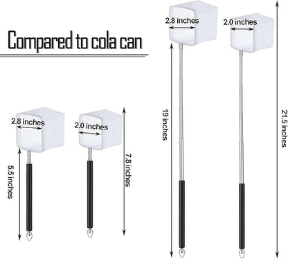 4 Pieces Fish Tank Shrimp Net Extendable Handle Shrimp Net Stainless Steel Small Aquarium Catch Mesh with Adjustable Handle for Aquarium Fish Tank Pond