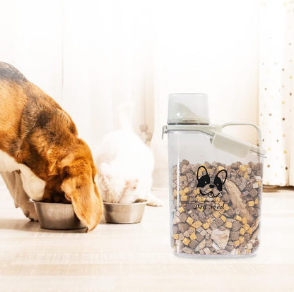 Dog Food Storage Container Airtight Portable Dog Food Container with Handled Lid and Pour Spout,Food Storage for Dog Dry Food Small Pet Food Container with Measuring Cup for Home, Travel,2.8L