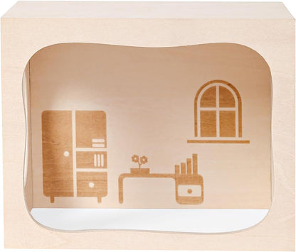 Marchul Hamster Hideout Wooden House Chamber Small Animals Pets Tunnel Exploring Toys for Dwarf Hamsters, Syrian Hamsters, Gerbils, Hedgehogs, Rats, Mice (Study Room)