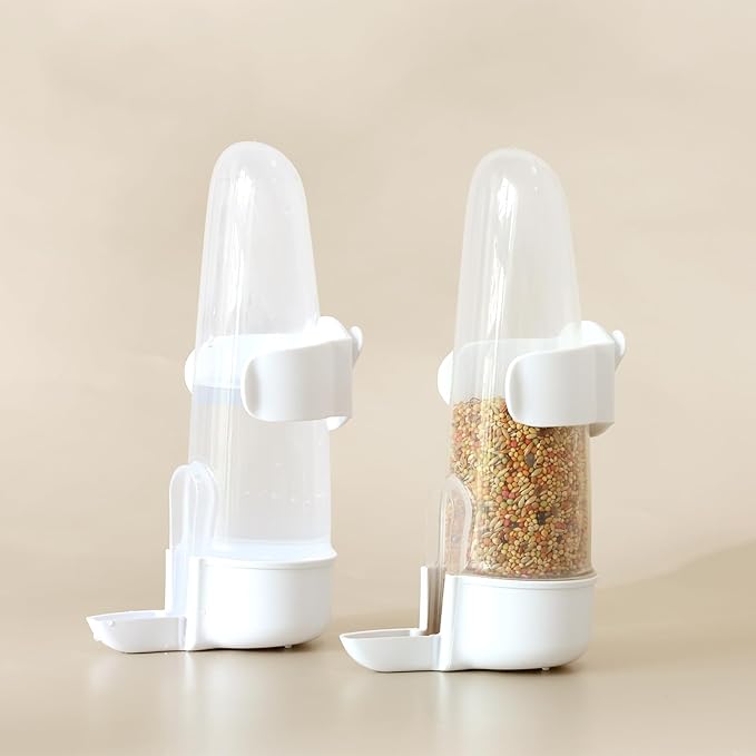 Bird Feeder Automatic Bird Water Dispenser Set for Cage No Mess Parakeet Cage Water Dispenser PP Material, 200ml/6.8fl oz (2PCS)