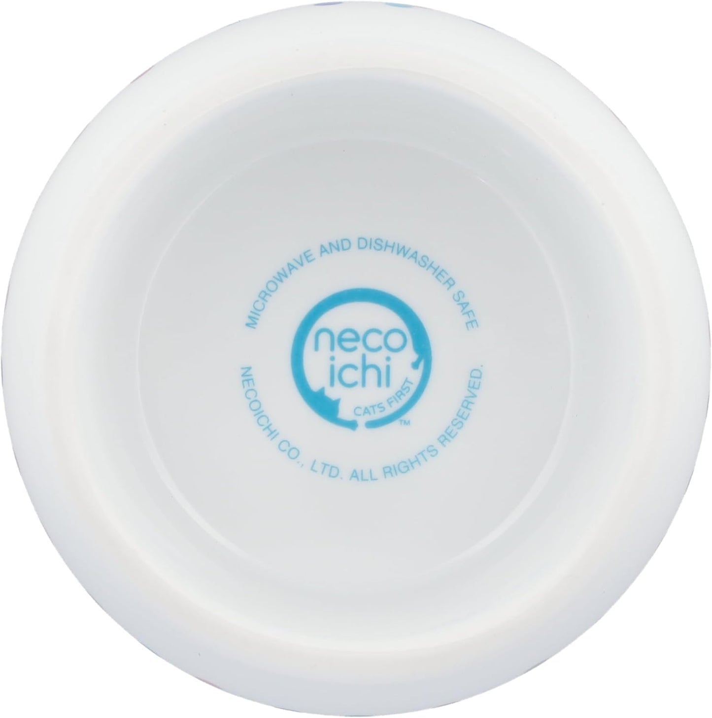 Necoichi Elevated Cat Water Bowl – Ceramic Raised Cat Bowl, Prevents Neck & Whisker Fatigue – Dishwasher & Microwave Safe – Pet Water Bowl for Cats (Colorful Dots, Extra Tall)