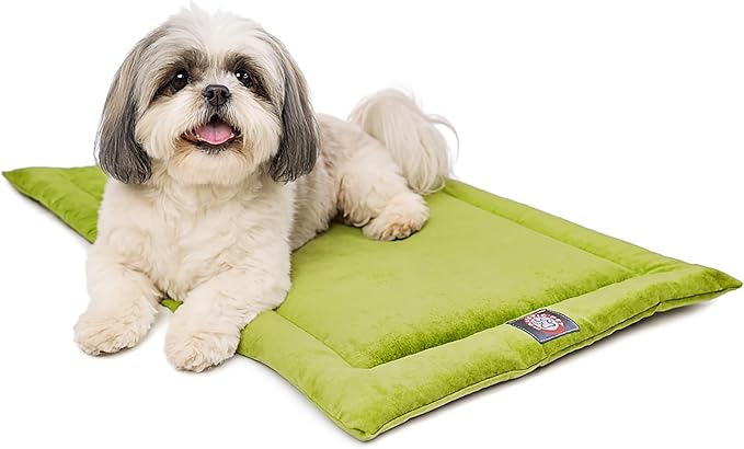 Majestic Pet Orthopedic Memory Foam Dog Crate Mat - Plush Pet Bed Pad for Crates & Kennels | USA Crafted | 24"x18" Villa Apple