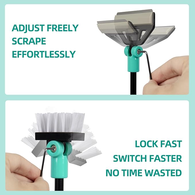 UPETTOOLS Aquarium Algae Scraper Cleaner with 5 Stainless Steel Blades – Fish Tank Glass Cleaning Brush for Easy Tank Maintenance