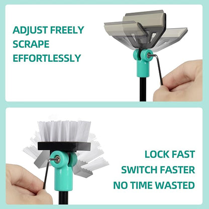 UPETTOOLS Aquarium Algae Scraper Cleaner with 5 Stainless Steel Blades – Fish Tank Glass Cleaning Brush for Easy Tank Maintenance