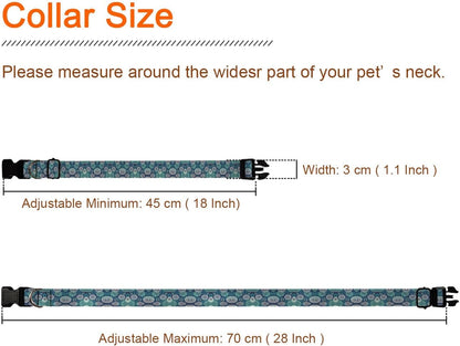 Blue Mandala Floral Paisley Dog Collars Soft Adjustable Collar Strap for Small Medium Large Dogs Cats Pet