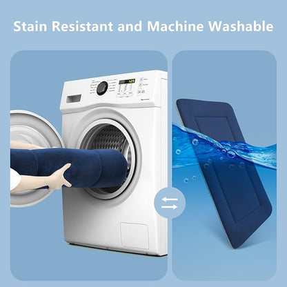 Magic Dog Extra Large Soft Crate Pad Mat, Jumbo 48 Inches Machine Washable Pet Bed Kennel Pad With Non-Slip Bottom, Dark Blue