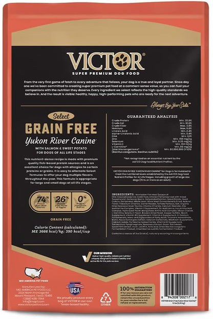 VICTOR Super Premium Dog Food – Grain Free Yukon River Canine – Supports Immune & Digestive Health for Dogs of All Life Stages – High Protein Dry Dog Food for All Normally Active Dogs, 5 lb