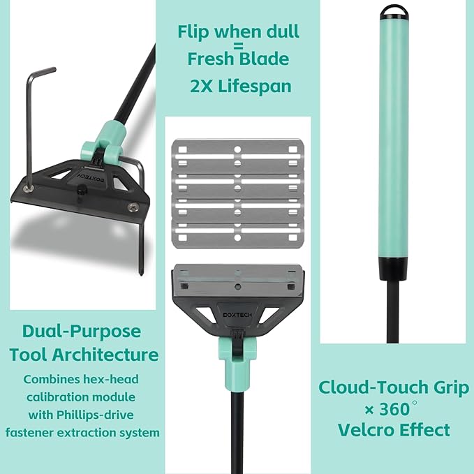 UPETTOOLS Aquarium Algae Scraper Cleaner with 5 Stainless Steel Blades – Fish Tank Glass Cleaning Brush for Easy Tank Maintenance