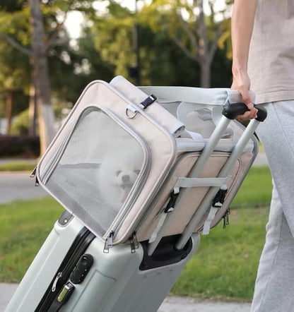 Small Dogs Carrier Airline Approved Soft Cat Carriers Stylish Expandable Pets Carriers Puppies Kitties Cage,Ventilated,Rabbit Bunny Small Animals Travel Outdoor Khaki Color