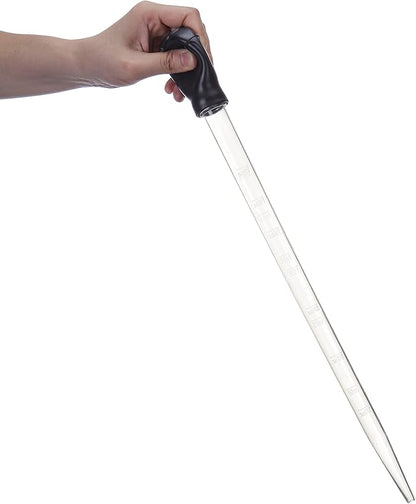 18.7in Long Turkey Baster for Aquarium, 50ml Long Pipette for Fish Tank Coral Food Feeder Syringe Aquarium Water Changer Siphon for Marine Fish Reef Aquatic Plant Spider, Black