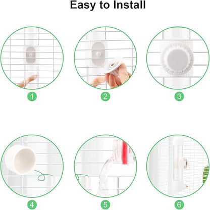 Hypeety Leak-Proof Bird Water Bottle for Cage Clear No Spill Automatic Parrot Water Dispenser with Spring Valve for Small Parrots Budgies Finches Cockatiels Lovebirds (White, 7.4 oz/220 ml)