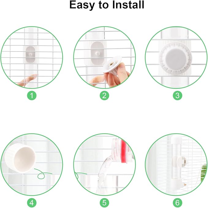 Hypeety Leak-Proof Bird Water Bottle for Cage Clear No Spill Automatic Parrot Water Dispenser with Spring Valve for Small Parrots Budgies Finches Cockatiels Lovebirds (White, 9.4 oz/280 ml)