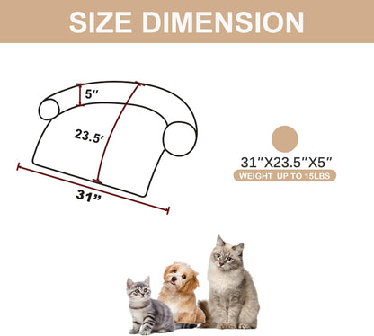 Tinaco Luxurious Calming Dogs/Cats Bed Mats, Dog Pad Washable Removable Couch Cover, Plush Long Fur Mat for Pets, Waterproof Lining, Perfect for Small, Medium and Large Dogs and Cats (Beige, 31"x23")