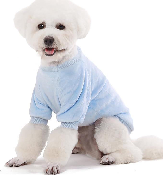 FabriCastle Dog Sweater, 3-Pack Dog Clothes, Soft and Warm Pet Jackets XXS XS for Small Dogs Girl & Cats, Winter Pet Apparel Costumes, Puppy Outfits (Ballet Pink,SkyBlue,Peach, X-Small)