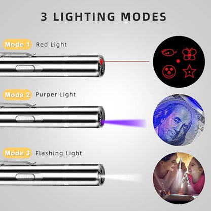 Laser Pointer Cat Toy – USB-Rechargeable, 5 Fun Patterns, UV & Infrared Modes, Safe Play for Cats,Interactive Multi-Use Pet Toy