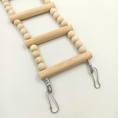 Bird Ladder Bridge, Wooden Pet Hamster Climbing & Swing Toys, Cage Accessories for Birds Rats Parrots Hamster Squirrel Sugar Gliders Parakeets Cockatiels - 12 Steps - 27.5 x 3.14 Inch