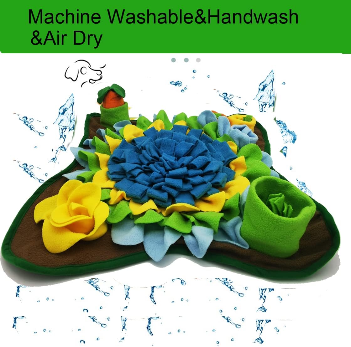 Dogs Snuffle Mat Pet Feeding Mats Puppy Sniffing Pad,Cat Doggies Interactive Puzzle Toys for Multiple Breeds Encourages Natural Foraging Skills,Training and Stress Release (Blue-01)