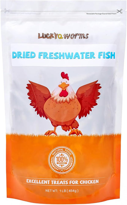 Dried Freshwater Fish, 1 Lbs Resealable Bag - Natural High-Protein Food for Turtles, Reptiles, Large Tropical Fish, Cats, Small Pets and Chicken - Crude Protein 30% Min