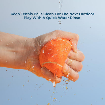 Best Pet Supplies Interactive Squeaky Dog Chew Toy, Ideal Dog Toys for Chewers, Small, Medium & Large Dogs, and Fetch Lovers - Tennis (Assorted Color), Medium (Pack of 4)