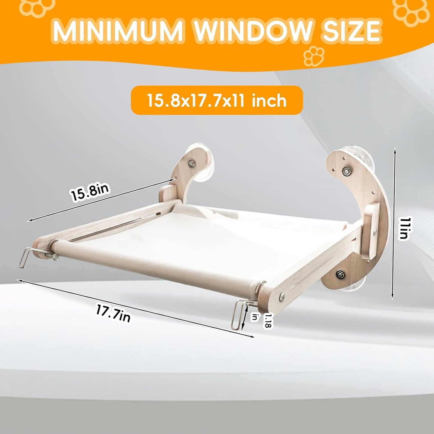 4-in-1, Cat Window Perch,cat Bed, Sturdy Oak Hammock,Suitable for Indoor Cats to Rest and Play. It can be Used as a Hammock, a Resting Area by The Window, a Cats Bed, a cat Rocking Toy