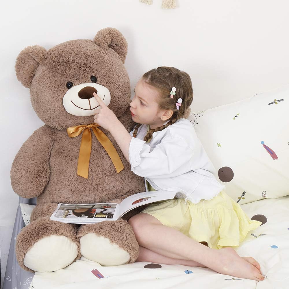Tezituor Big Teddy Bear,40'' Giant Stuffed Animal Plush Toys,Life Size Teddy Bear Plushie Gifts for Adult & Children Kids Boys Girls or Kids,Soft Bear for Valentines Day Chrismas Birthday Baby Shower