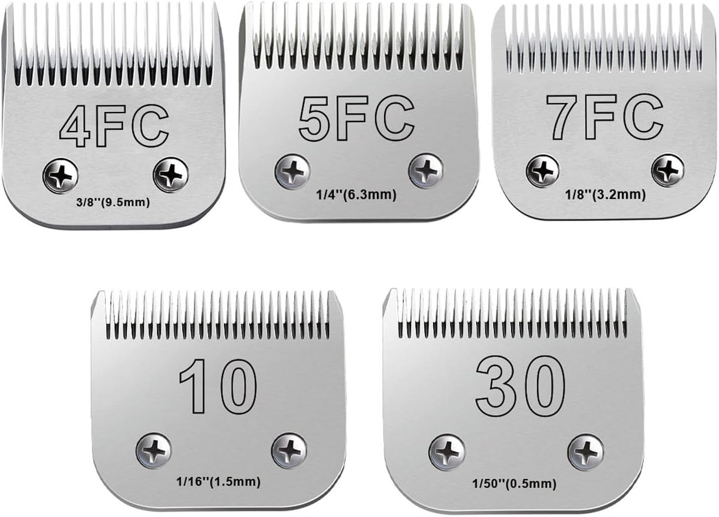 5Pack Dog Grooming Blades Compatible with Andis Dog Clippers,Dog Clipper Blades Compatible with Oster A5,Wahl km10 Dog Clippers for Animal Dog Cat Horse,Stainless-Steel Blade Sharp