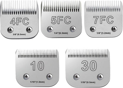 5Pack Dog Grooming Blades Compatible with Andis Dog Clippers,Dog Clipper Blades Compatible with Oster A5,Wahl km10 Dog Clippers for Animal Dog Cat Horse,Stainless-Steel Blade Sharp
