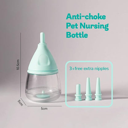 RockTech Ergonomic Kitten Bottle Feeding kit, Puppy Bottles for Nursing Puppy Milk -40ml Anti-Choking Slow Flow Nursing Bottle for Newborn Kittens/Puppies/Small Animals,Silicone Feeder (Blue)