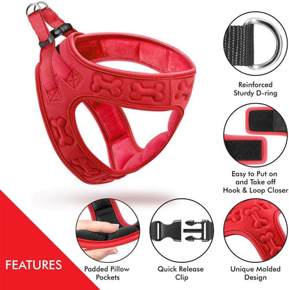 Comfort fit Step-in Dog & Puppy Harness - Comfortable All Weather Dog Vest Harness: Adjustable, Soft Padded, Easy to Put-on for Small, Medium-Sized Dogs.