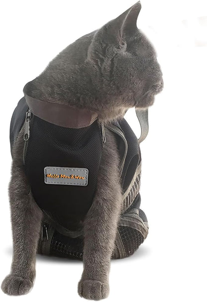 Cinf Cat Nail Clipping Cleaning Grooming Restraint Bag No Scratching Biting for Bathing Nail Trimming Injecting Examining(Black,M)