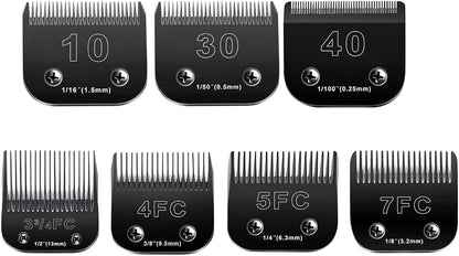 7pack Dog Grooming Blades Compatible with Andis Dog Clippers Blades,Dog Clipper Blades Compatible with Oster A5,Wahl km10 Dog Clippers,Stainless-Steel Blade Sharp