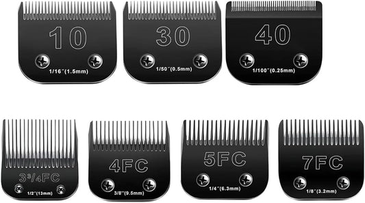 7pack Dog Grooming Blades Compatible with Andis Dog Clippers Blades,Dog Clipper Blades Compatible with Oster A5,Wahl km10 Dog Clippers,Stainless-Steel Blade Sharp