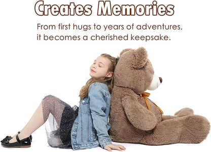 Tezituor Big Teddy Bear,40'' Giant Stuffed Animal Plush Toys,Life Size Teddy Bear Plushie Gifts for Adult & Children Kids Boys Girls or Kids,Soft Bear for Valentines Day Chrismas Birthday Baby Shower