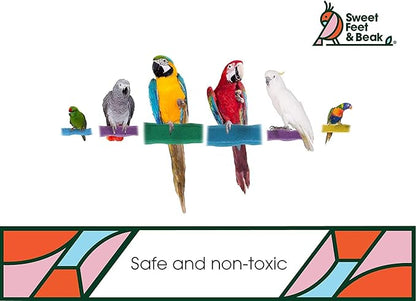 Sweet Feet and Beak Comfort Grip Safety Perch for Bird Cages - Pedicure Perch for Birds to Keep Nails and Beaks in Top Condition - Safe Easy to Install Bird Cage Accessories - L 13"